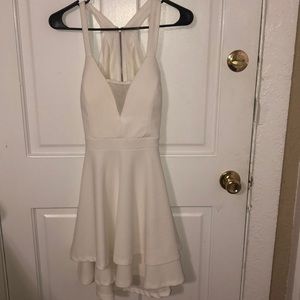 White open back dress